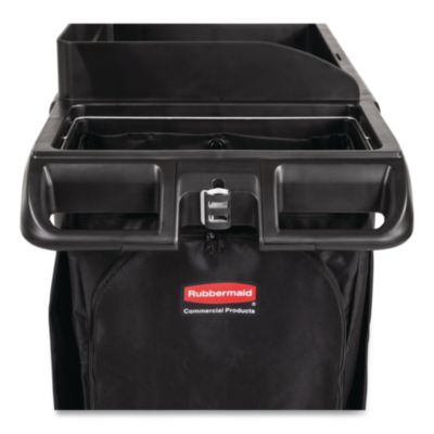 Full-Size Housekeeping Cart, Plastic, 3 Shelves, 1 Bin, 24.4