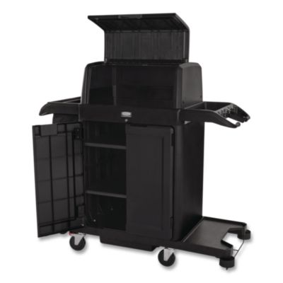 Locking Security Hood for Housekeeping Carts, Plastic, Black