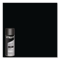 UTILI-T Spray Paint, Gloss Black, 10 oz Aerosol Can, 6/Carto