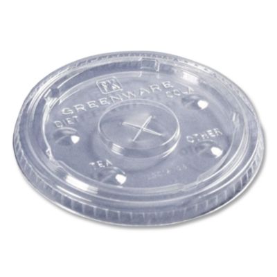 Greenware Cold Drink Lids, X-Slot, Fits 16 oz/18 oz/24 oz Co