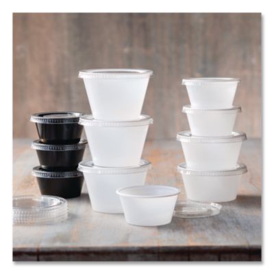 Portion Cups, 2 oz, Plastic, Clear, 250/Sleeve, 10 Sleeves/C