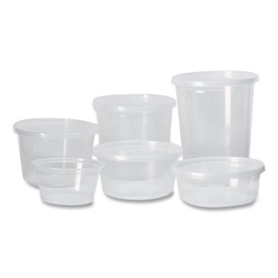 Microwavable Deli Containers, 8 oz, 4.6" Diameter x 1.8" h,