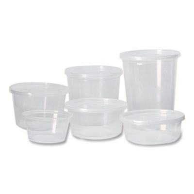 Microwavable Deli Containers, 32 oz, 4.6" Diameter x 5.6" h,