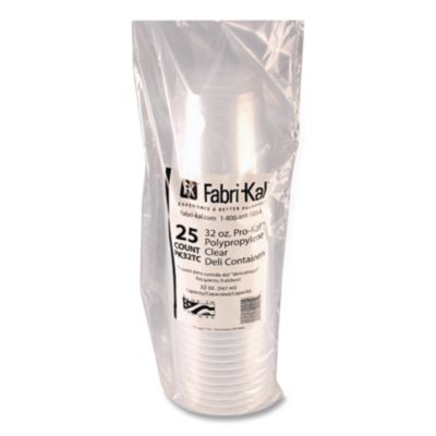 Microwavable Deli Containers, 32 oz, 4.6" Diameter x 5.6" h,