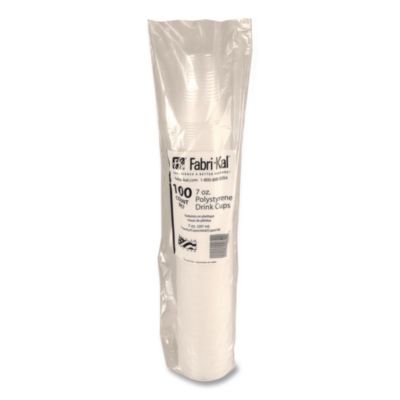 RK Ribbed Cold Drink Cups, 7 oz, Plastic, Clear, 100/Bag, 25