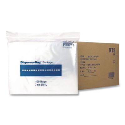 Plastic Zipper Bags, 32 oz, 7" x 8", Clear, 1,000 Bags/Box,