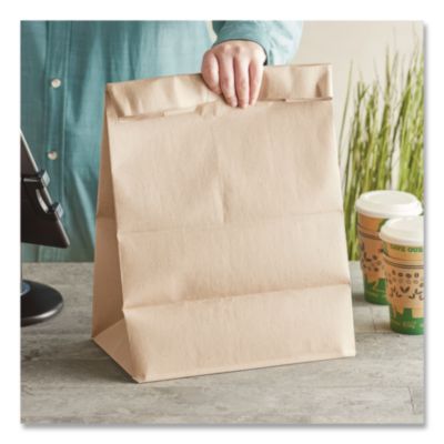 Grocery Paper Bags, 1/8 BBL Squat Size, Heavy-Duty, 57# Basi