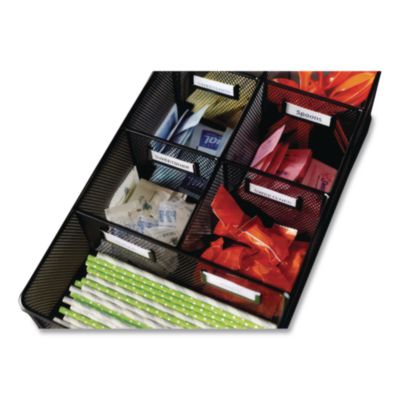 Onyx Breakroom Organizers, 7 Compartments, 16 x 8.5 x 5.25,