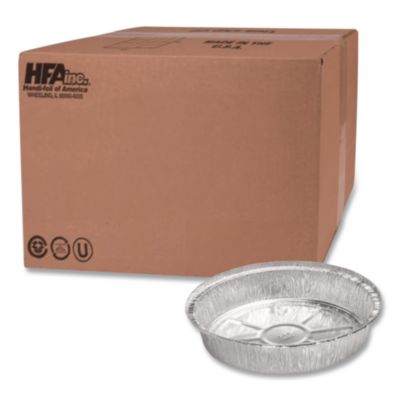 Round Aluminum Container, 37 oz, 8" Diameter, Silver, 500/Ca