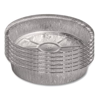 Round Aluminum Container, 24 oz, 7" Diameter, Silver, 500/Ca