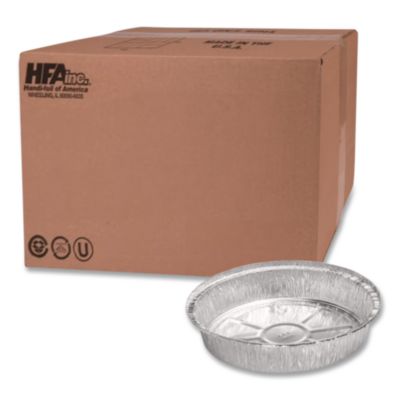 Round Aluminum Container, 24 oz., 7" Diameter, Silver, 500/C
