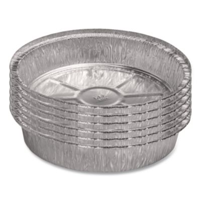 Round Aluminum Container, 24 oz., 7" Diameter, Silver, 500/C