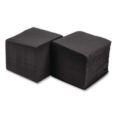 Embossed Beverage Napkins, 1-Ply, 10 x 10, Black, 1,000/Cart