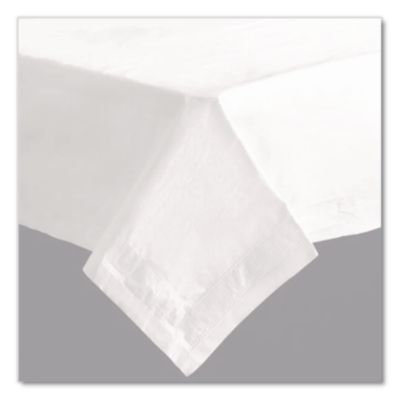 Tissue/poly Tablecovers, 72" X 72", White, 25/carton