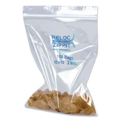 Zippit Resealable Bags, 2 Mil, 10" X 13", Clear, 1,000/carto