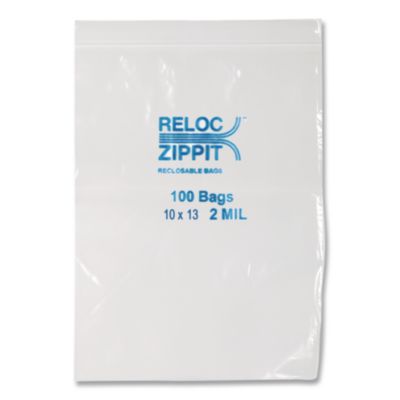 Zippit Resealable Bags, 2 Mil, 10" X 13", Clear, 1,000/carto