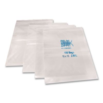 Zippit Resealable Bags, 2 Mil, 10" X 13", Clear, 1,000/carto