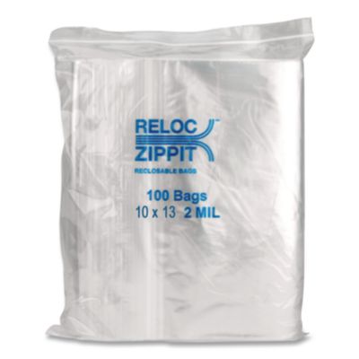 Zippit Resealable Bags, 2 Mil, 10" X 13", Clear, 1,000/carto
