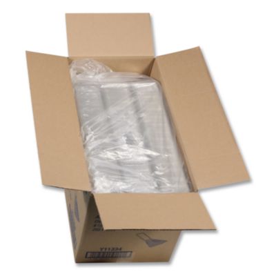 Plastic Hinged Lid Sandwich Container, 3.25 x 6.5 x 3, Clear