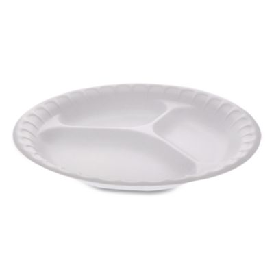 Placesetter Satin Non-Laminated Foam Dinnerware, 3-Compartme