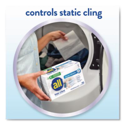 Free Clear Dryer Sheets, Fragrance Free, 195 Sheets/Pack, 6