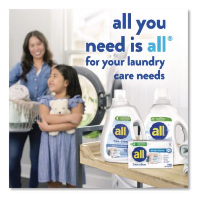 Free Clear Dryer Sheets, Fragrance Free, 195 Sheets/Pack, 6