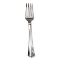 Reflections Heavyweight Plastic Utensils, Fork, Silver, 40/P