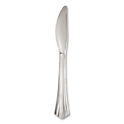 Reflections Heavyweight Plastic Utensils, Knife, Silver, 40/