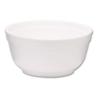 Foam Bowls, Squat Style, 8 oz, White, 1,000/Carton