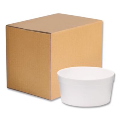 Foam Containers, Tall Style, 8 oz, White, 500/Carton
