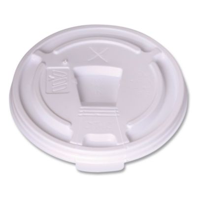 Plastic Lids for Foam Cups and Bowls, Drink-Thru, Fits 10 oz