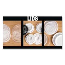 Plastic Lids for Foam Cups and Bowls, Fits 8 oz to 16 oz Cup