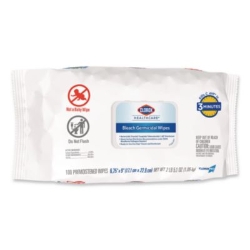 Bleach Germicidal Wipes, Disinfectant Wipes, 1-Ply, 6.75 x 9