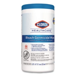 Bleach Germicidal Wipes, 1-Ply, 6.75 x 9, Unscented, White,