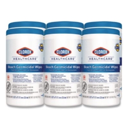Bleach Germicidal Wipes, 1-Ply, 6.75 x 9, Unscented, White,
