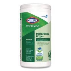 CloroxPro EcoClean Disinfecting Wipes, 1-Ply, 8 x 7, Unscent