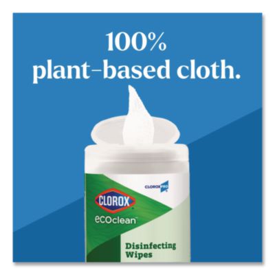 CloroxPro EcoClean Disinfecting Wipes, 1-Ply, 8 x 7, Unscent