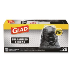 Guaranteed Strong Large Drawstring Trash Bags, Three-Ply, 30