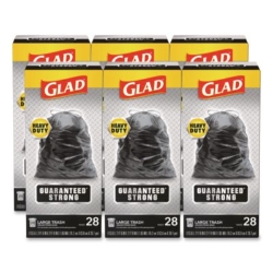Guaranteed Strong Large Drawstring Trash Bags, Three-Ply, 30
