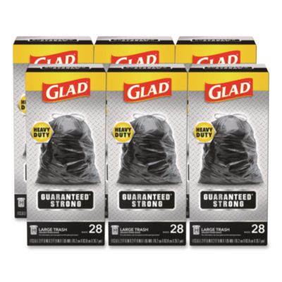 Guaranteed Strong Large Drawstring Trash Bags, Three-Ply, 30