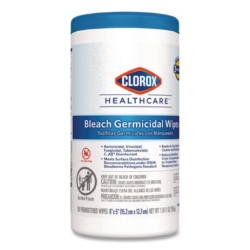 Bleach Germicidal Wipes, 1-Ply, 6 x 5, Unscented, White, 150