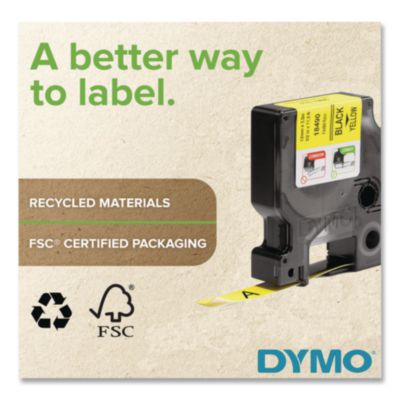 Rhino Flexible Nylon Industrial Label Tape, 0.5" X 11.5 Ft,