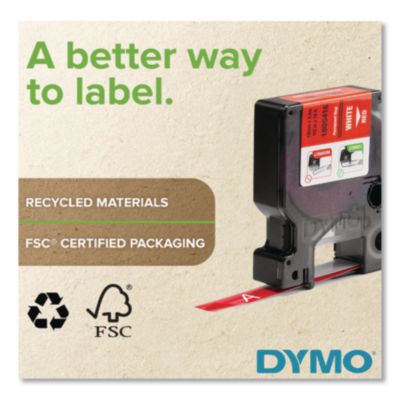 Rhino Permanent Vinyl Industrial Label Tape, 0.5" X 18 Ft, R