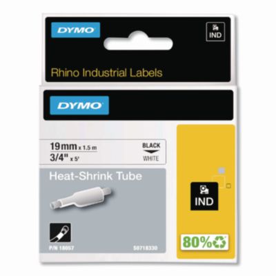 Rhino Heat Shrink Tubes Industrial Label Tape, 0.75" X 5 Ft,