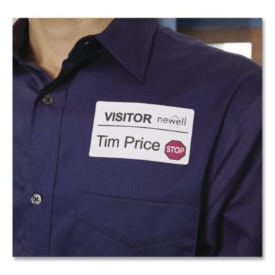 Visitor Management Time-Expiring Name Badges, Adhesive, 2.25