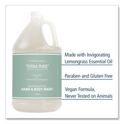 Terra Pure Body Wash Gallon, Green Tea Lemongrass Scent, 1 g