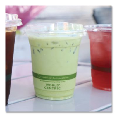 PLA Clear Cold Cup Lids, Fits 9 oz to 24 oz Cold Cups, Plast