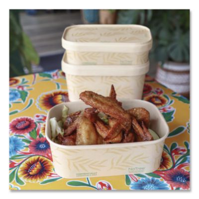 Paper Lids for Containers, 4.7 x 6.8 x 0.8, Natural, Paper,