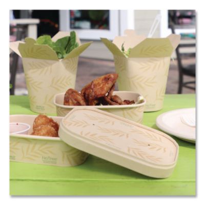 Paper Lids for Containers, 4.7 x 6.8 x 0.8, Natural, Paper,