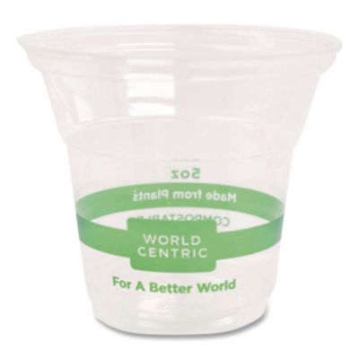 PLA Clear Cold Cups, 5 oz, Plastic, Clear, 2,000/Carton